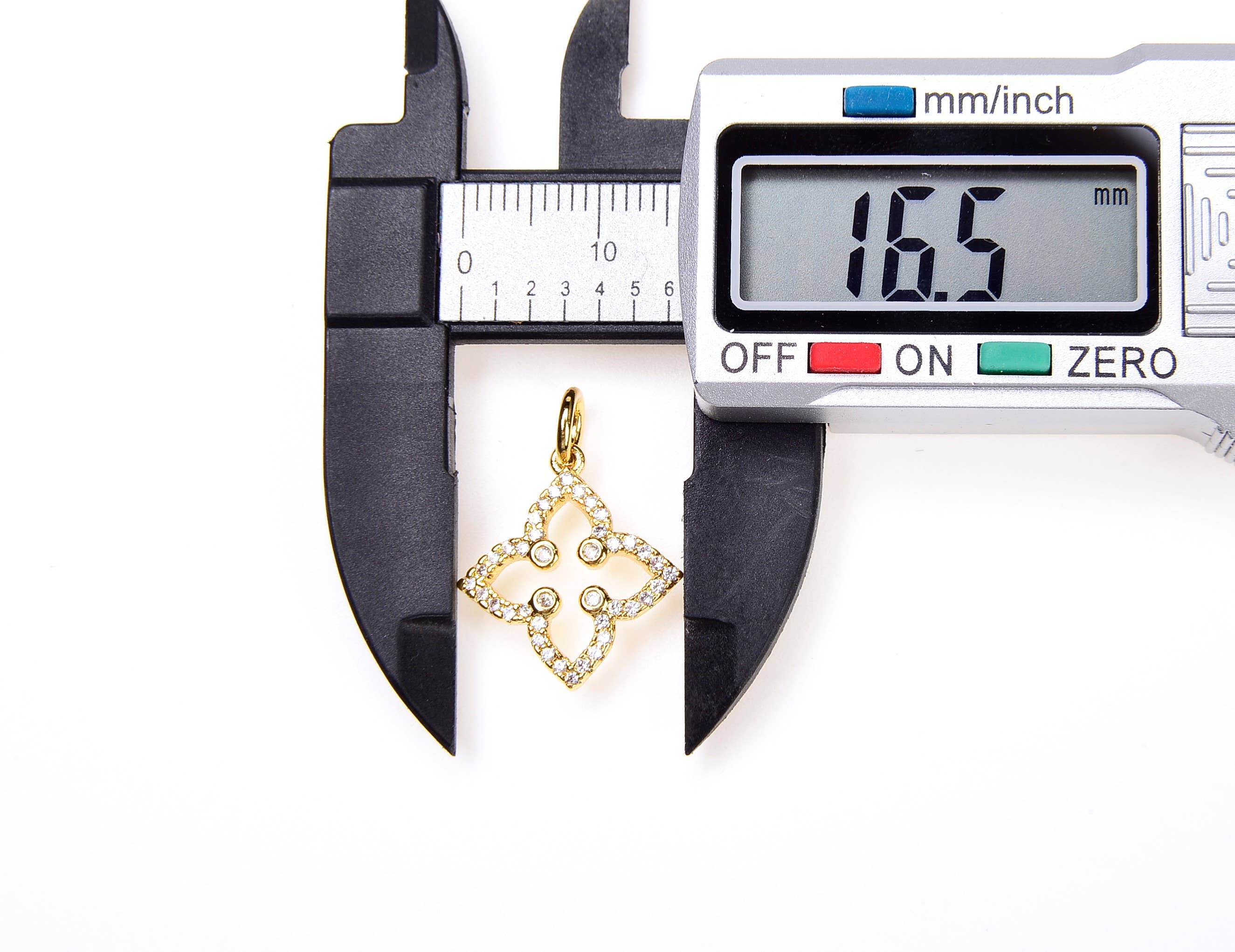 Beads Creation - Wholesale Individual Charm/Pendant - Gold Filled Four Leaf Clover Flower Charm Pendant, CP0167