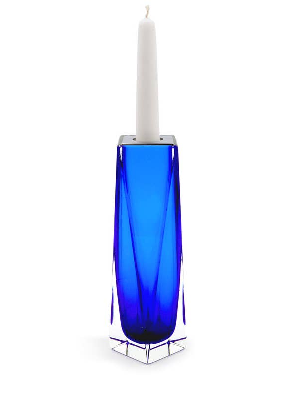 Cobalt TULIP Murano Glazen Vaas voor wholesale door ALESSANDRO MANDRUZZATO TM