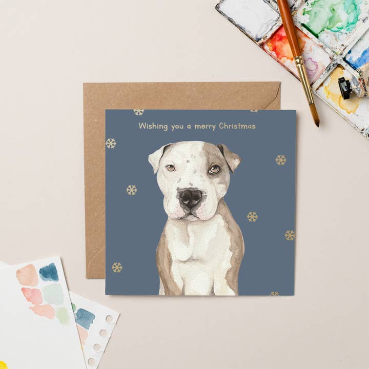 StreetVet Ty Charity Christmas Card with Gold Foil for wholesale by lil wabbit