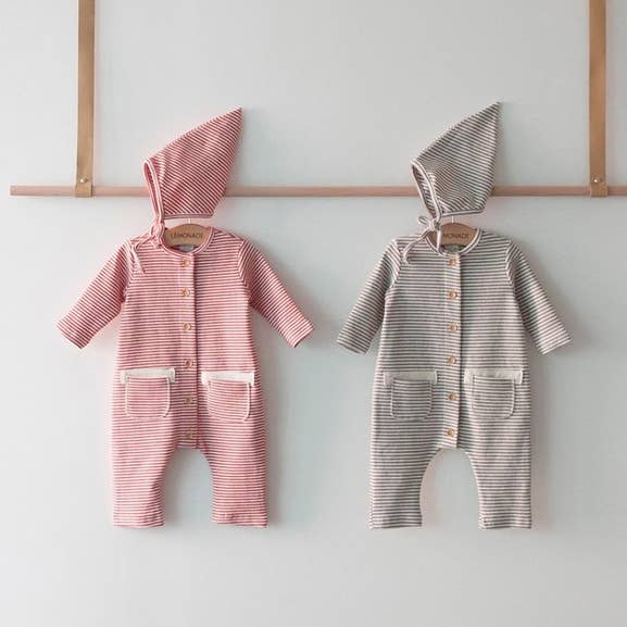 Baby Long Sleeves Fall Winter Warm Thick Stripes Buttoned for wholesale by peekaboo