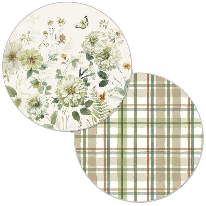 CounterArt/Highland Home/Thirstystone/CoasterStone - Vendita all'ingrosso Tovagliette - Tovaglietta in plastica flessibile reversibile rotonda Green Fields
