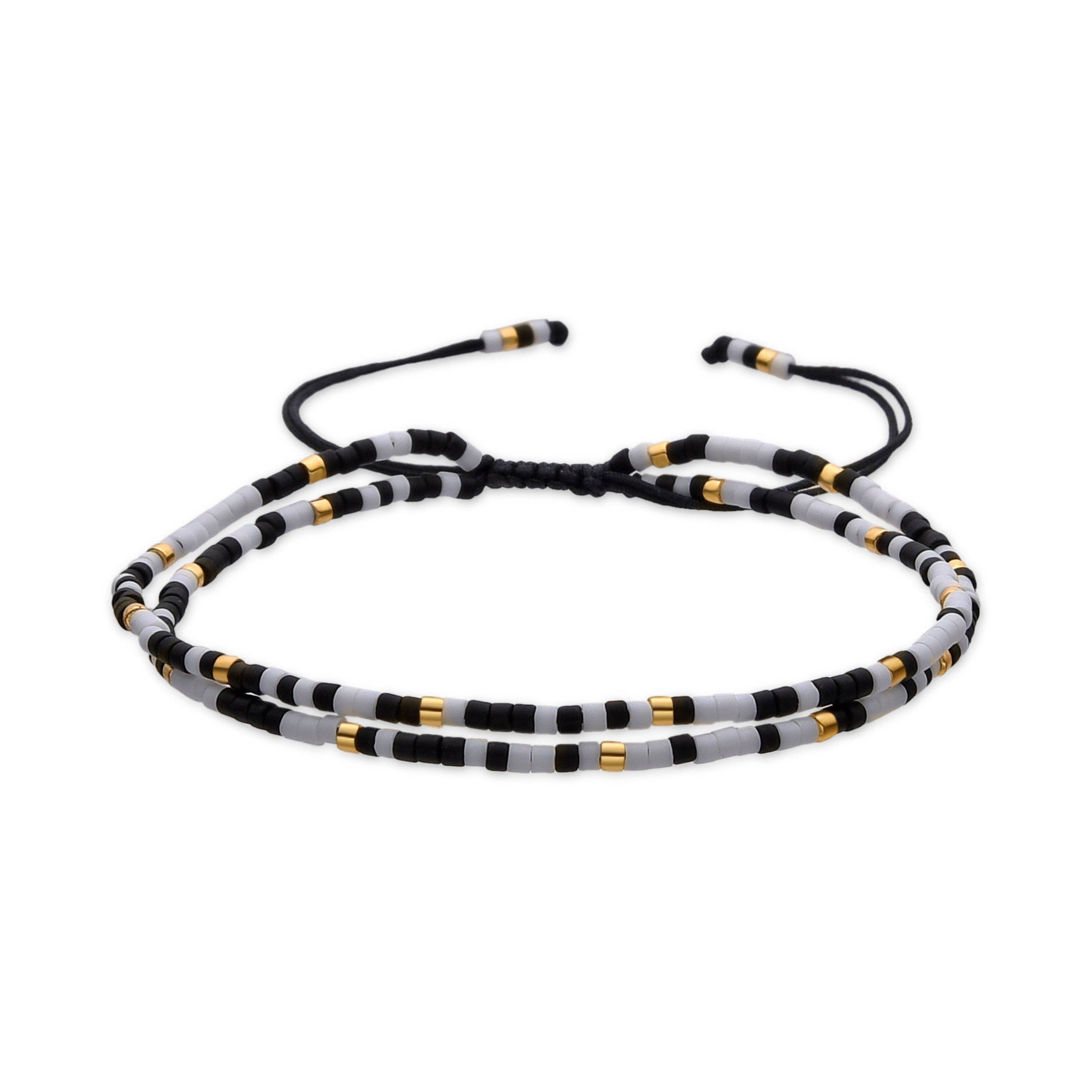 Luxenter - Wholesale Beaded Bracelet - Pulsera con Cristal Negro acabado oro 18k - Furie0
