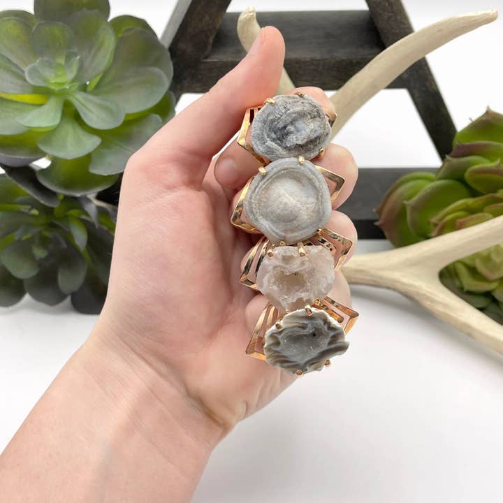 Rock Paradise - Wholesale Cocktail/Statement Ring - Crystal Adjustable Rose Gold Druzy Ring