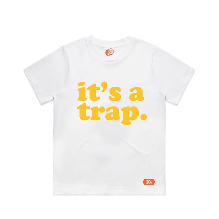 T-shirt met slogan It's a Trap - geel voor wholesale door Yoko's Mini Mart