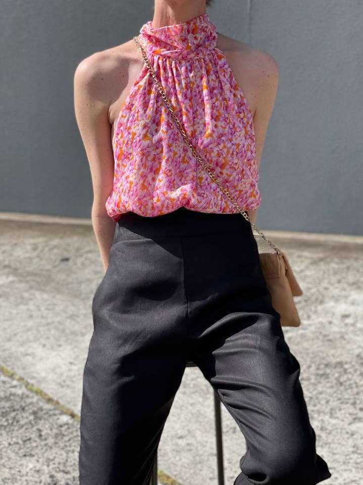 Pantalon en lin HOSS Beth noir pour la vente par HOSS