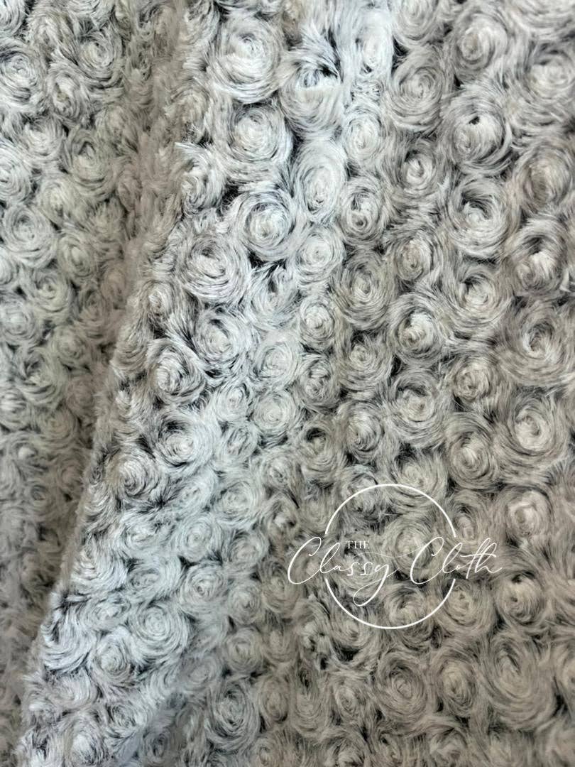 The Classy Cloth WS - Wholesale Throw Blanket - Super Soft Faux Fur Blanket - Grey Spiral RTS4