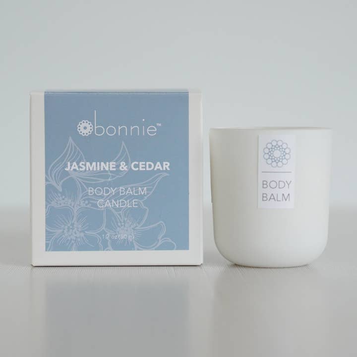 Body Balm Candle / Jasmine & Cedar (60 g) Lotion Candle for wholesale by Bonnie Skincare