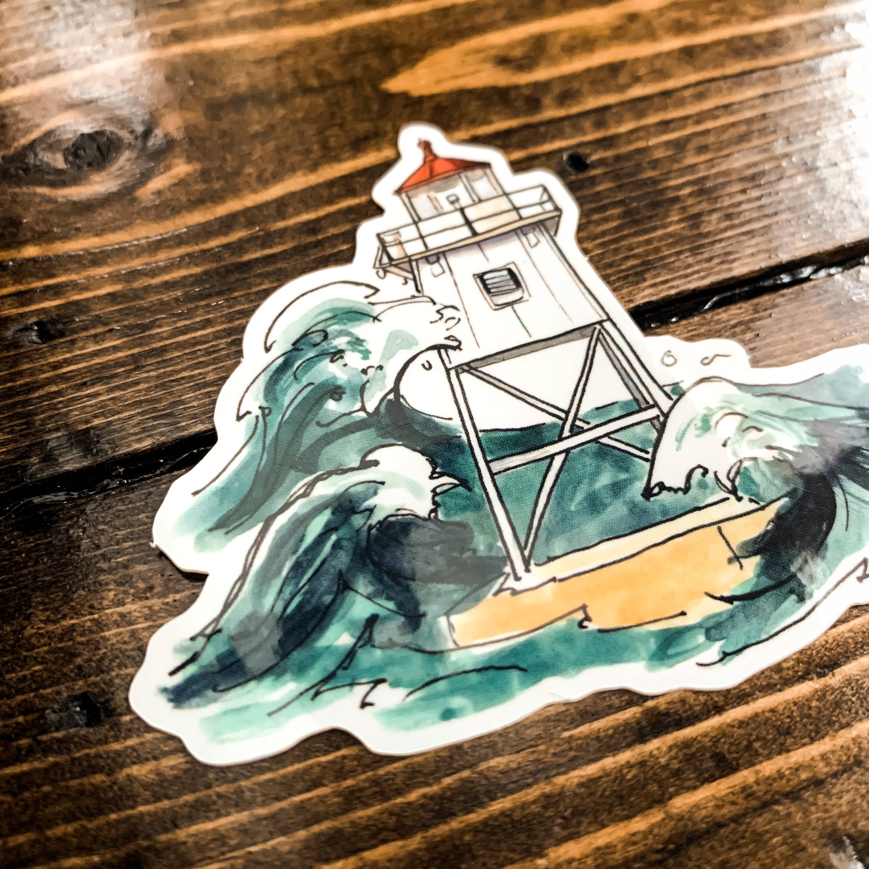 Art by Sj Nielsen - Vendita all'ingrosso Adesivo - Adesivo in vinile con faro del Grand Marais1