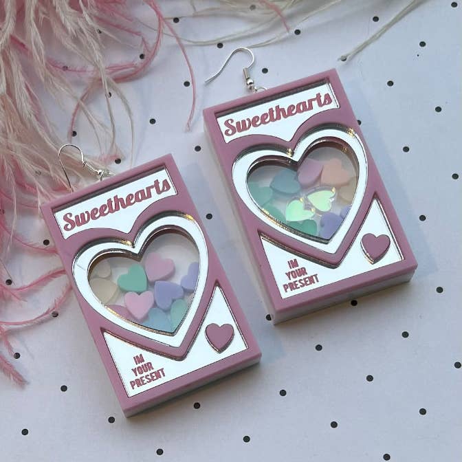 Boucles d'oreilles Conversation Heart Box, Saint-Valentin pour la vente par I'm Your Present