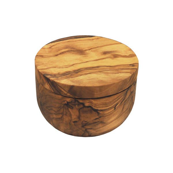 Naturally Med Inc. - Wholesale Salt Mill - Olive Wood Salt Cellar With Pivoting Magnetic Lid1