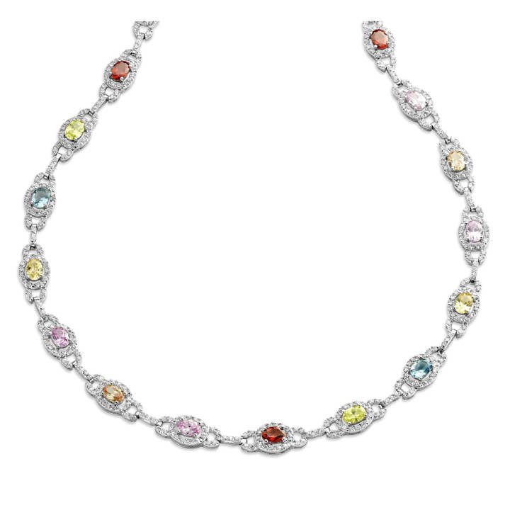 VIT CZ MULTI FÄRG HALSBAND (MIG, MB) (1633) för wholesale av Genevive