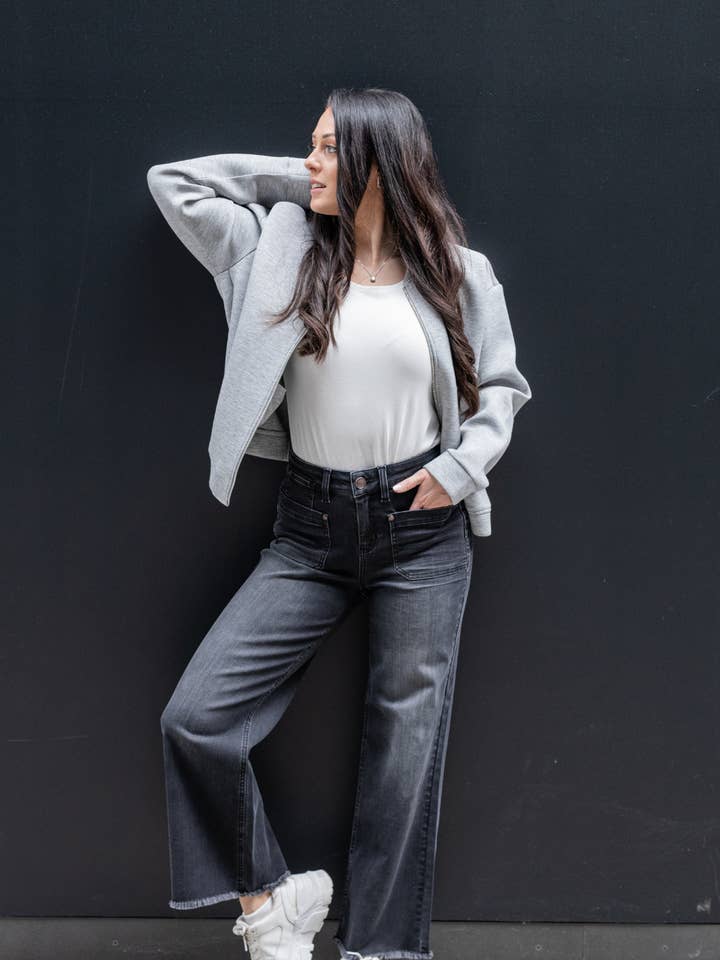 Jeans - Clara Bea FLARED - Grigio cromo per la vendita all'ingrosso da parte di Glücksstern