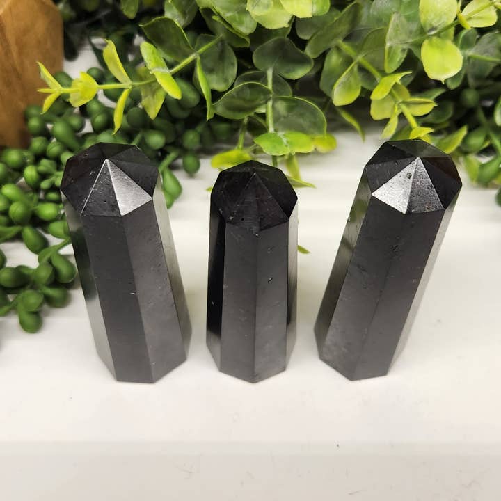 Meraki Gemstones - Wholesale Spiritual stone/crystal - Black Tourmaline 8-Faceted Tower (Approx. 8.9-9.5cm)3
