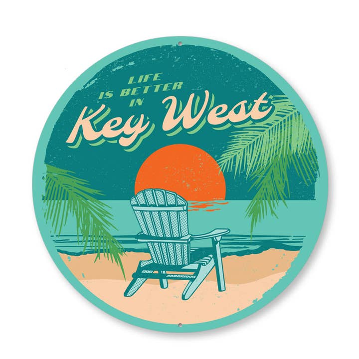 Key West Beach Chair Sign for wholesale by Lizton Sign Shop, Inc