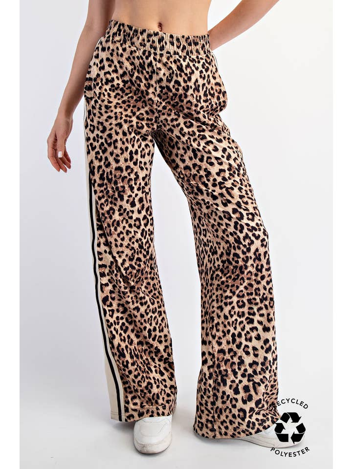 Brown Black ANIMAL PRINTED BUTTER SOFT STRAIGHT PANT for wholesale on Faire2