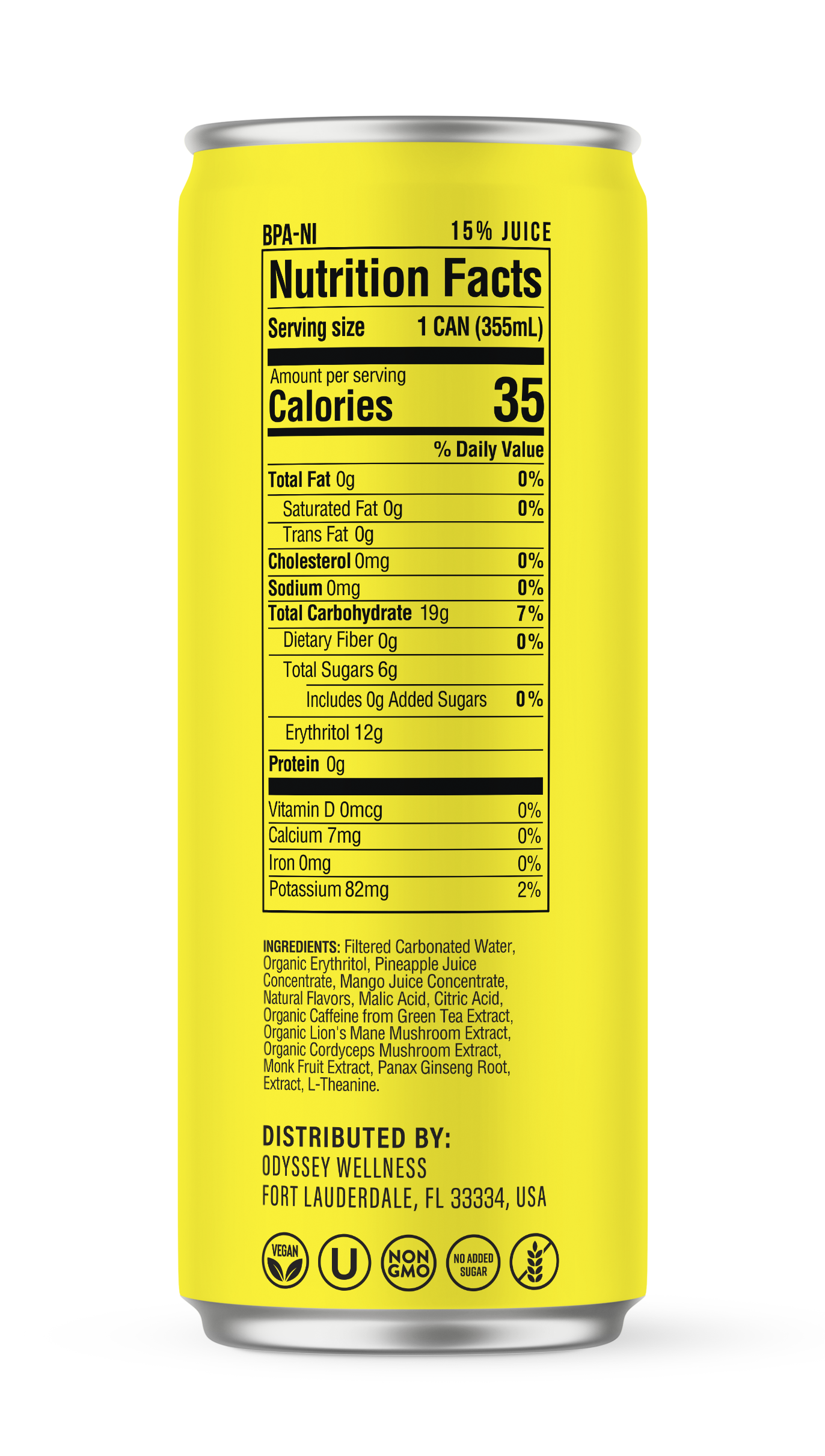 Odyssey Elixir - Wholesale Sports/Energy Drink - Pineapple Mango - Odyssey Functional Energy (222mg)2