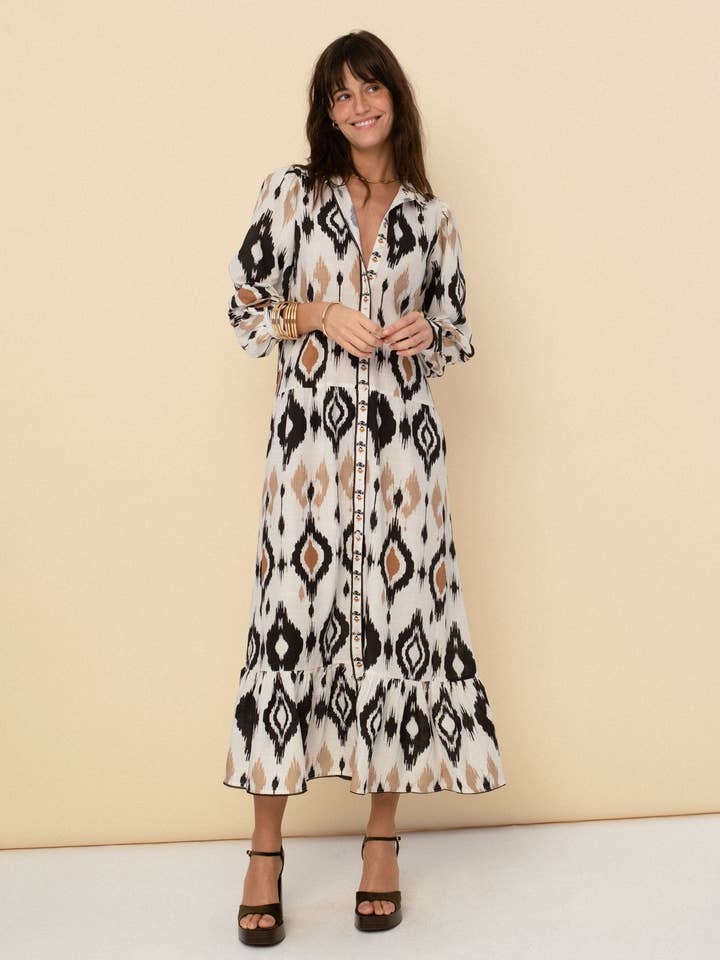 Carmen jurk ecru voor wholesale door Sonmer Shop USA