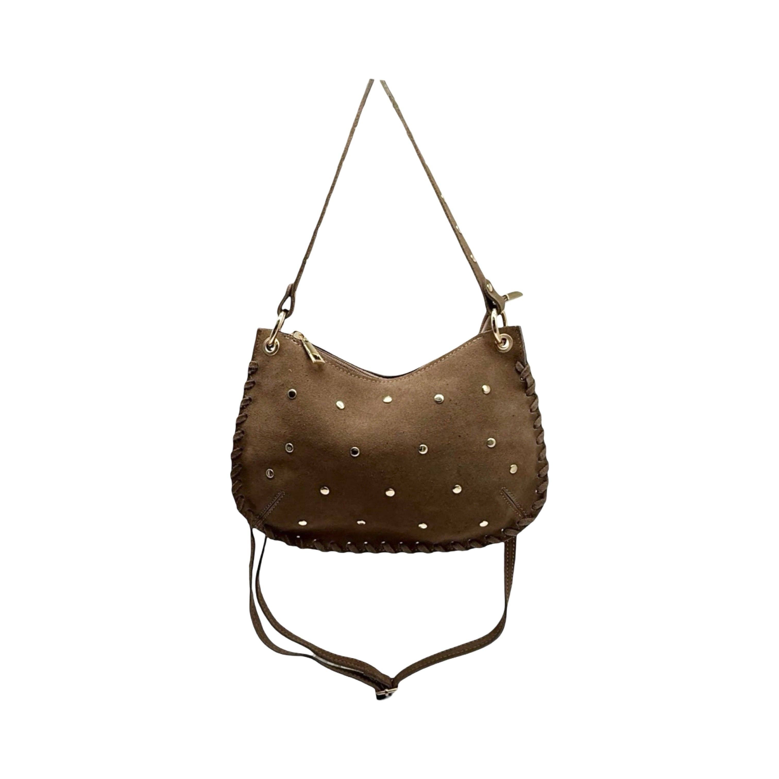 Louisa lee - Wholesale Shoulder Bag - Women's - STUDDED SUEDE LEATHER BAG LOANA1