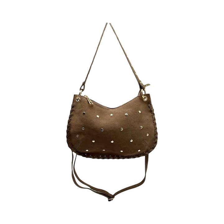 Louisa lee - Wholesale Shoulder Bag - Women's - STUDDED SUEDE LEATHER BAG LOANA1