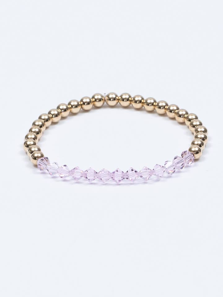 14-karaats goud gevuld met lichtroze iriserend accent voor wholesale door Boujee Beads Co.