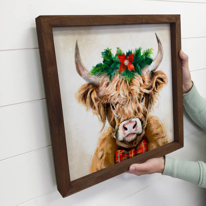 Highland Vaca na coroa de Natal Quinta de Férias Pequena Decoração por atacado de Hangout Home