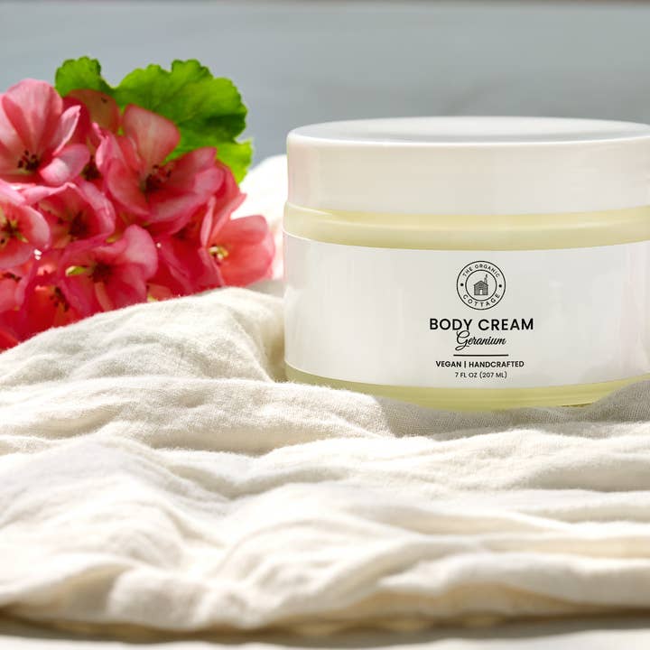 The Organic Cottage Geranium Body Cream for wholesale by The Organic Cottage