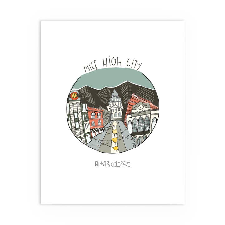 Denver, Colorado Art Print for wholesale by Tuxberry & Whit