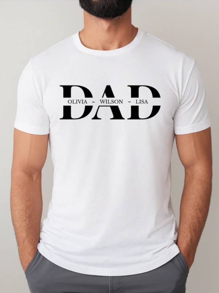 Op maat gemaakt papa-shirt, papa-shirt met kindernamen, vaderdagcadeau, nieuw papa-shirt, cadeau voor nieuwe vader, gepersonaliseerd vadershirt, aangepast kindernamenshirt voor wholesale door Inklusive Printing, Designs & More
