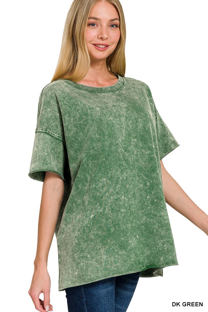 42POPS - Wholesale T-Shirt - Women's - ".._ Washed French Terry Loose fit Top Reg/Plus24