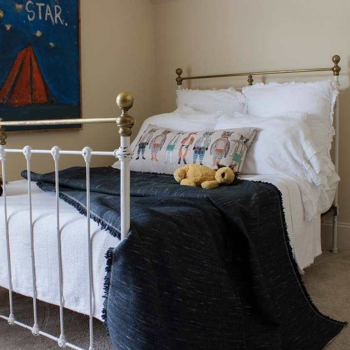 Under The Bough - Wholesale Throw Blanket - Liso Handloomed Cotton Blanket — Midnight1