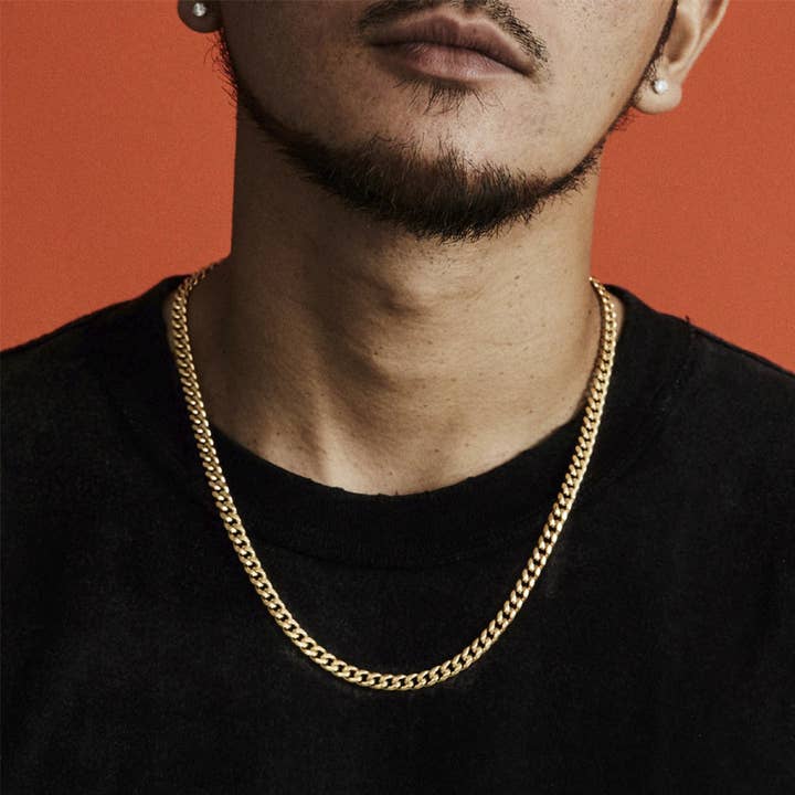 OPES ROBUR – wholesale Link & chain necklace – THIN CUBAN - GOLD1