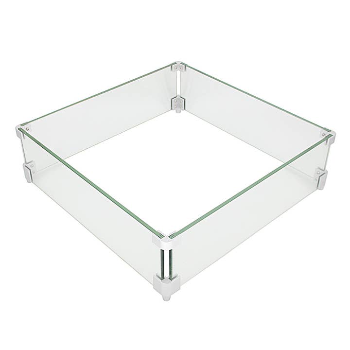 Fire Pit Wind Guard 20 x 20 Inch Fire Pit Wind Guard Square 8 mm Thickness Fire Pit Glass Wind Guard 997G for wholesale by FIXTUREDISPLAYS