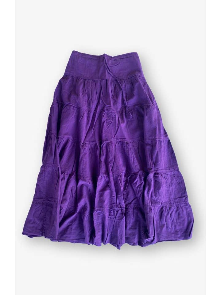 Ganesh Himal Trading - Wholesale Skirt - Women's - Cotton Tiered Maxi Skirt 2