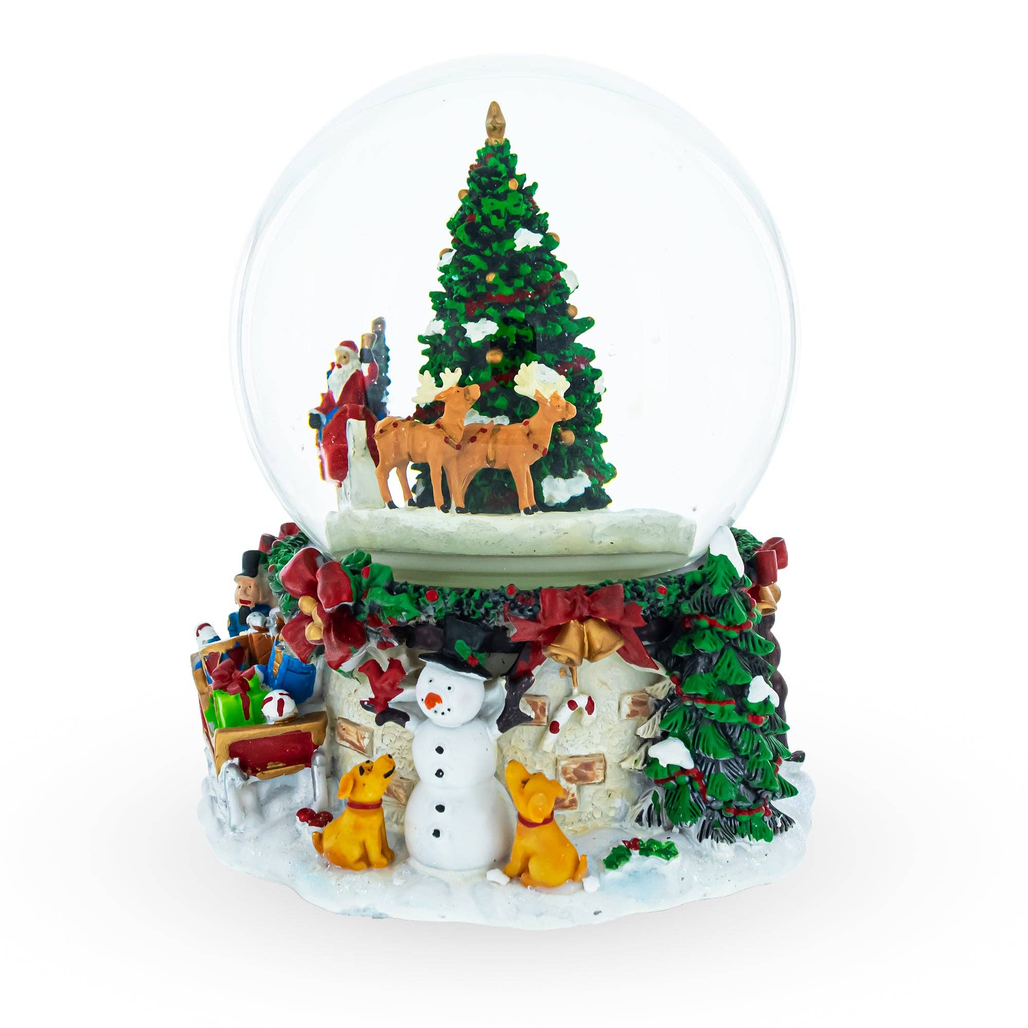 BestPysanky - Vente Boule à neige - Boule à neige musicale tournante "Sérénade de l'arbre du Père Noël"2
