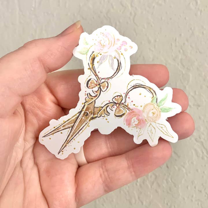 Sewing Shears- Sewing Sticker/Magnet for wholesale by Oily Graphic Creations