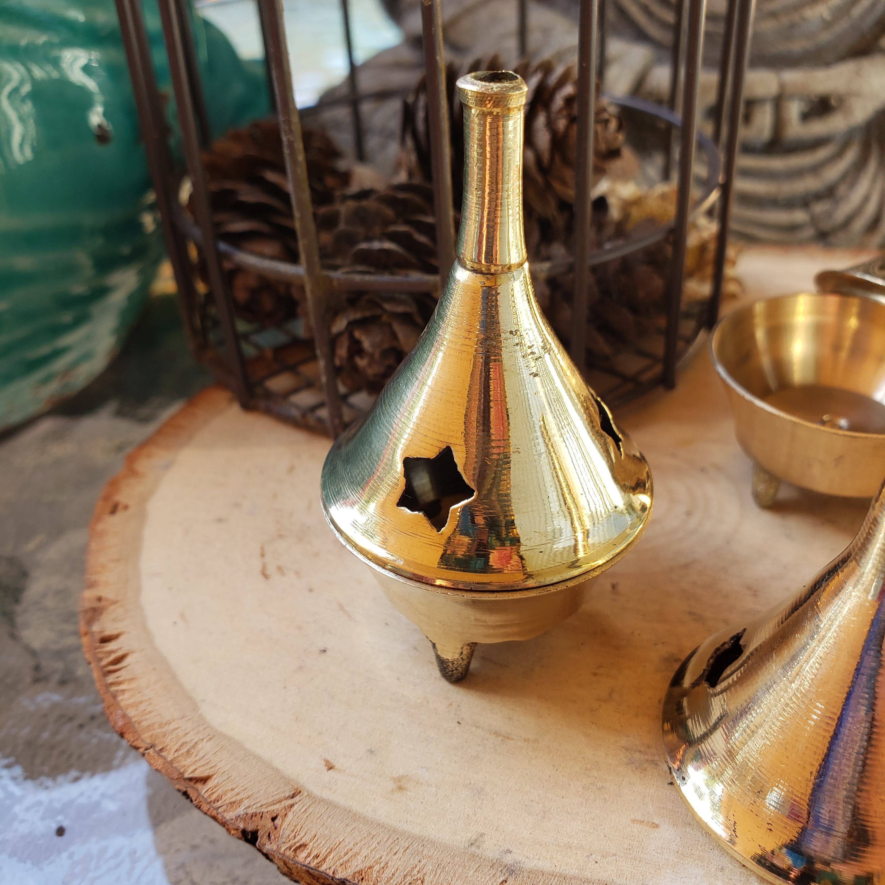 My Magic Place Shop - Wholesale Incense Holder - Brass Cone Burner / Cone Burner/Altar Décor6
