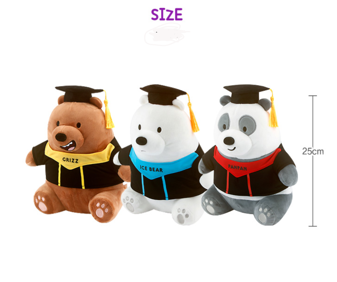 K-Wonderland - Wholesale Stuffed/Plush Toy - Kids & Baby - We Bare Bears Graduate Theme Plush Toy Cushion Home Deco1