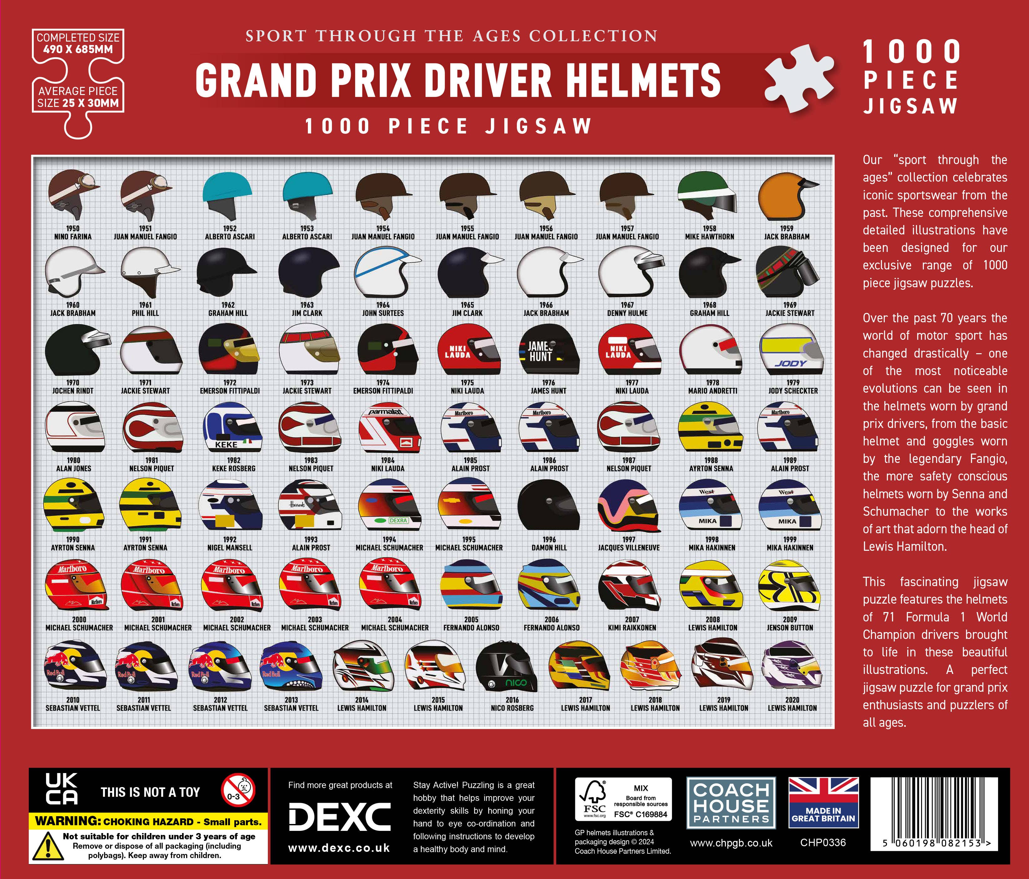 Coach House Partners – wholesale Puzzle – Adult – Grand Prix Driver Helmets 1000 Piece Jigsaw 2
