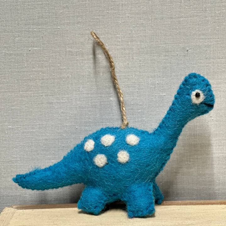 Funky Yak Ltd - Vendita all'ingrosso Decorazione - Dinosauri in feltro di lana fatti a mano con corda di juta, Nepal