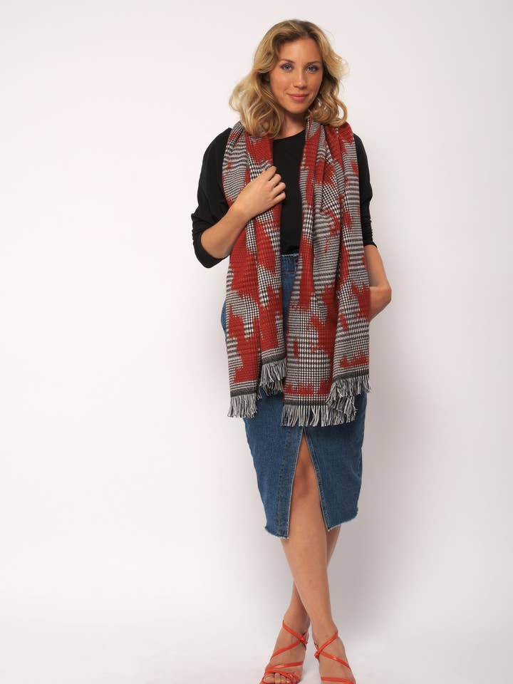 FANTASY STOLE CHECK RUST for wholesale by MADE IN SENS