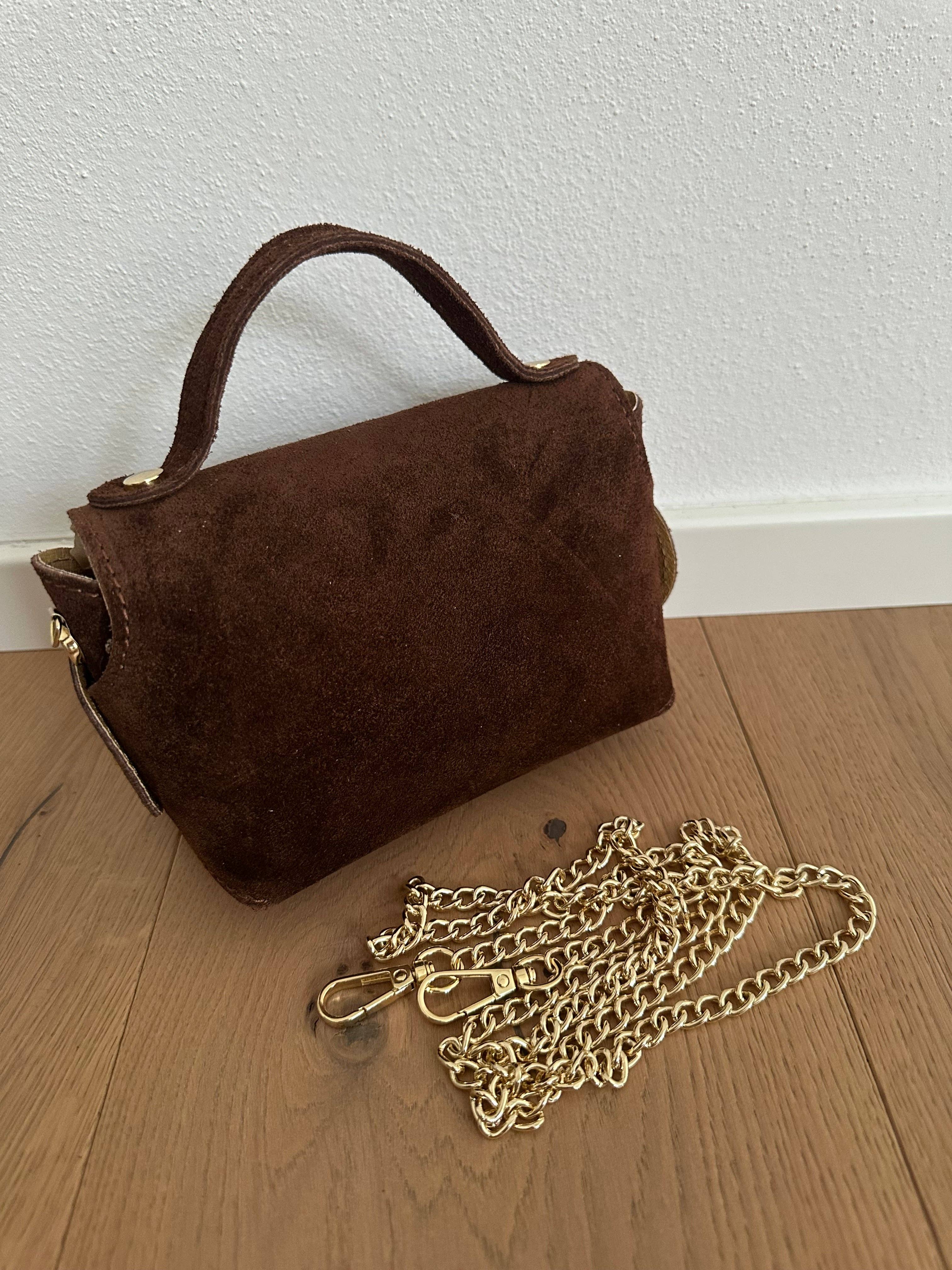 Zhade – wholesale Crossbody bag – Women's – SIERRA suede mini bag in genuine leather with chain strap5