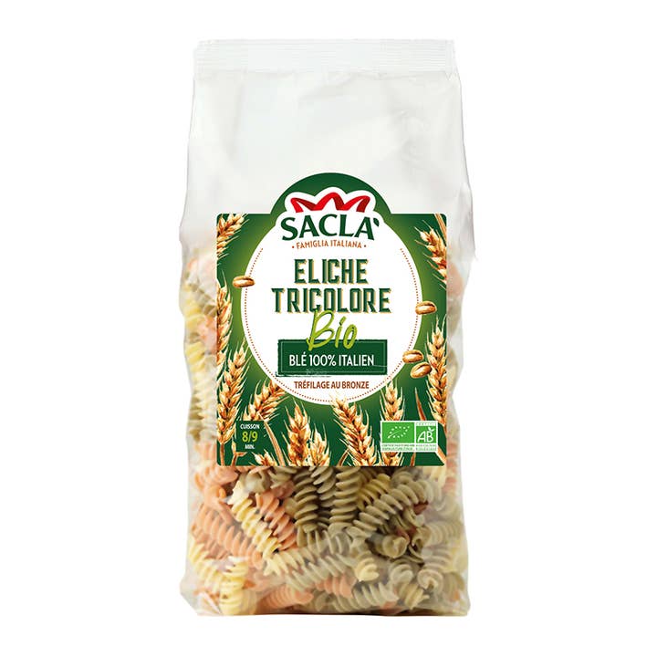 Sacla - Venta al por mayor Pasta - Scala - Pasta Eliche Tricolor Ecológica 500 g