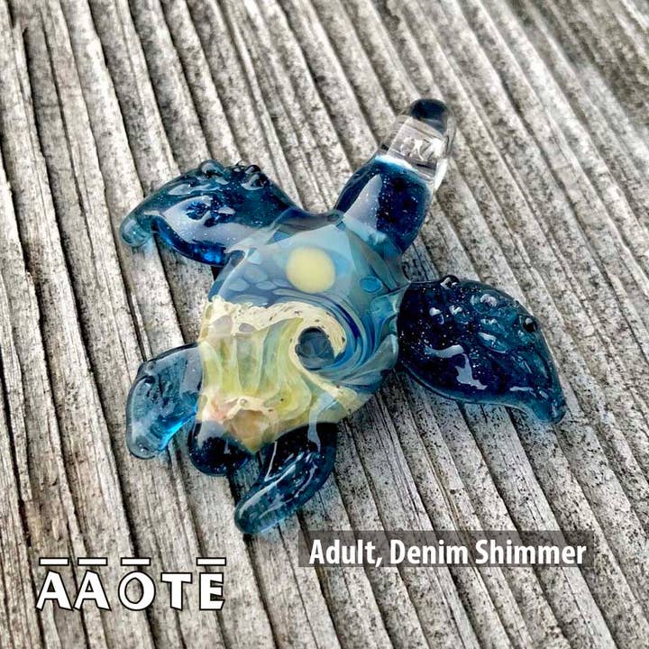 AAOTE - Wholesale Pendant/Charm Necklace - Sea Turtle Sculptural Wave Beach Scene TZ Glass Necklace
