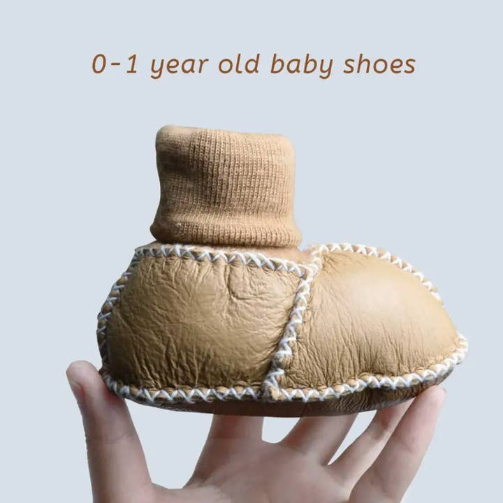 baby cozy organic booties | tan for wholesale on Faire4