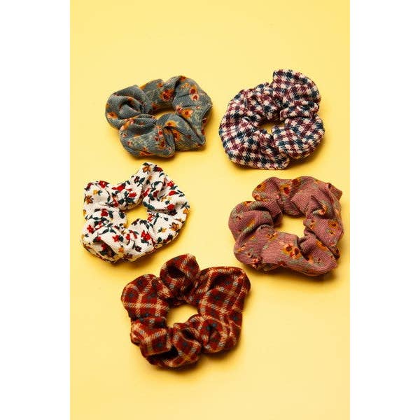 JOSSLYN by wall to wall - Wholesale Scrunchie - Women's - SOFTEST PATTERN FLOWER DESIGN SCRUNCHES | 40S7025