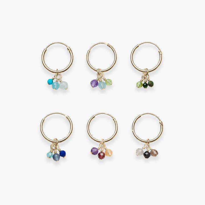 Palette bunch charm earring gold filled for wholesale by Koi Atelier