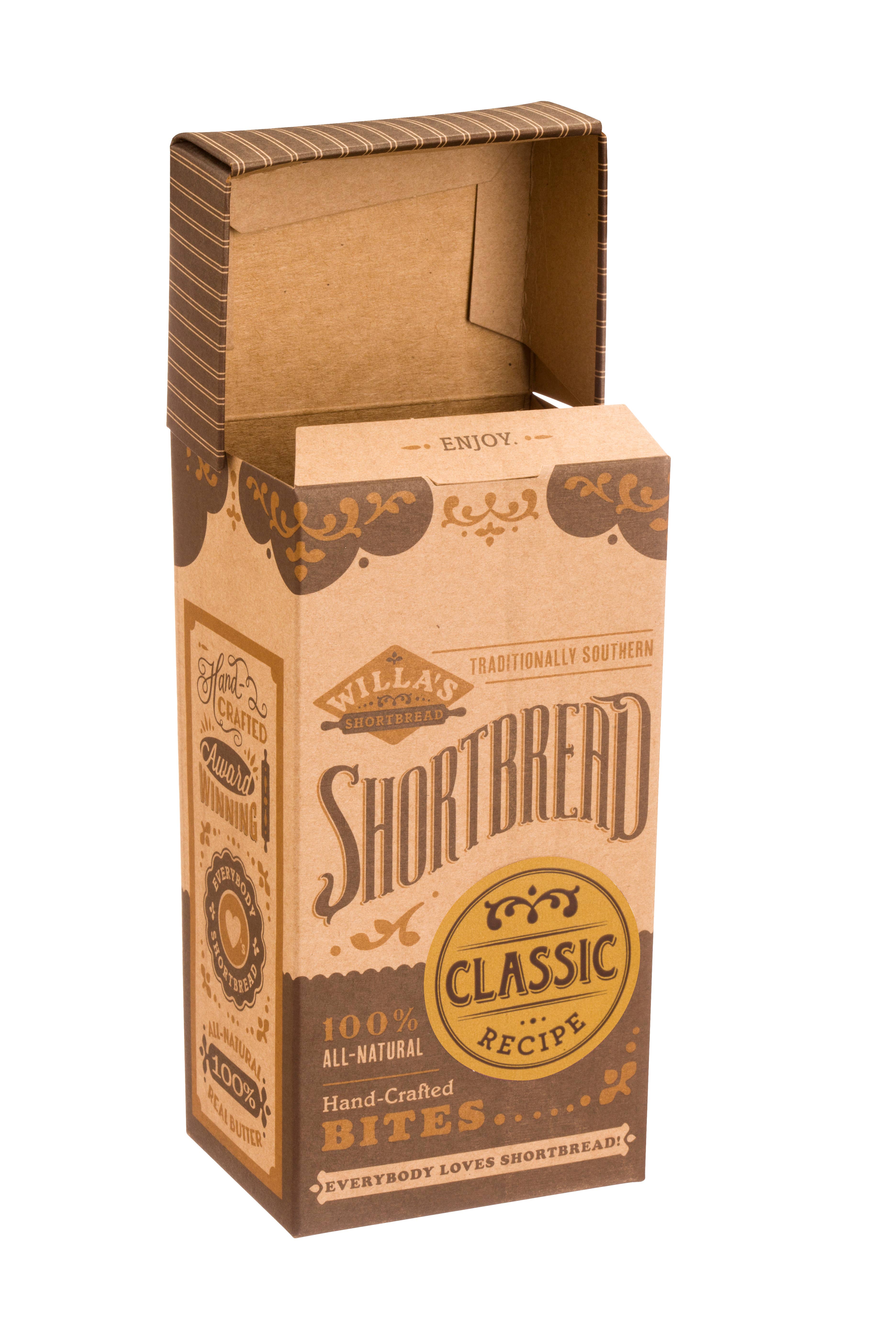 Willa's Shortbread - Wholesale Cookie - Classic Shortbread Shortbread - Fliptop Kraft Box1