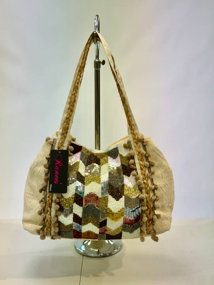 Multi color embellished bag for wholesale by Ranee's Accessories