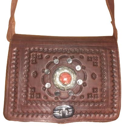 Click small double pocket stone bag for wholesale by Hecho a mano