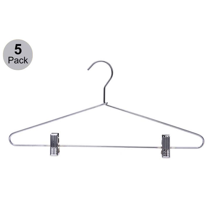 M052 Heavy Duty Metal Skirt Hanger with Clips - 100 Hangers for wholesale by Quality Hangers